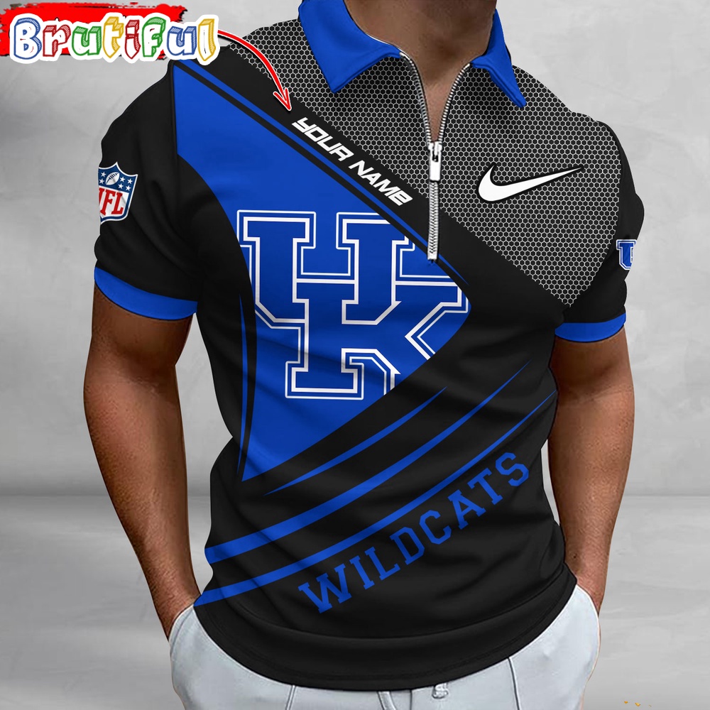 Sportswearmerch Kentucky Wildcats NCAA Personalized Zip Polo Shirt For Fan