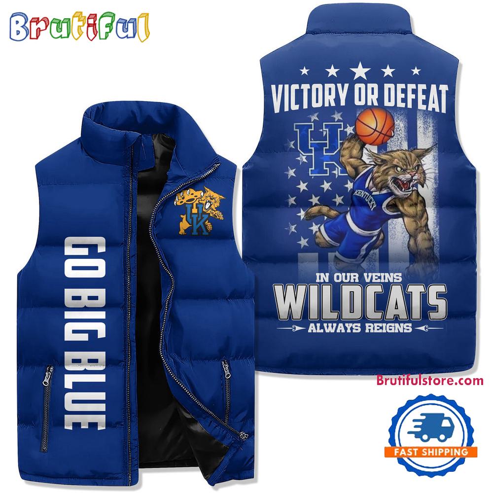 Sportswearmerch Kentucky Wildcats NCAA Sleeveless Puffer Jacket For Fan