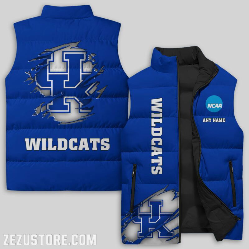 Sportswearmerch Kentucky Wildcats NCAA Sleeveless Puffer Jacket For Fans
