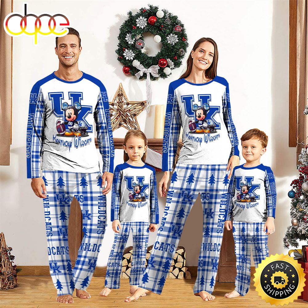 Sportswearmerch Kentucky Wildcats NCAA x Mickey Mouse Personalized Pajamas Family For Fan