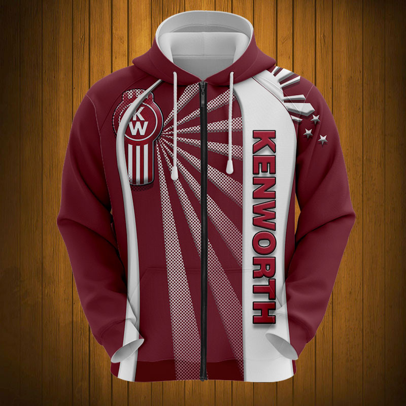 Sportswearmerch Kenworth Truck Personalized Fashion Zip Hoodie For Fan