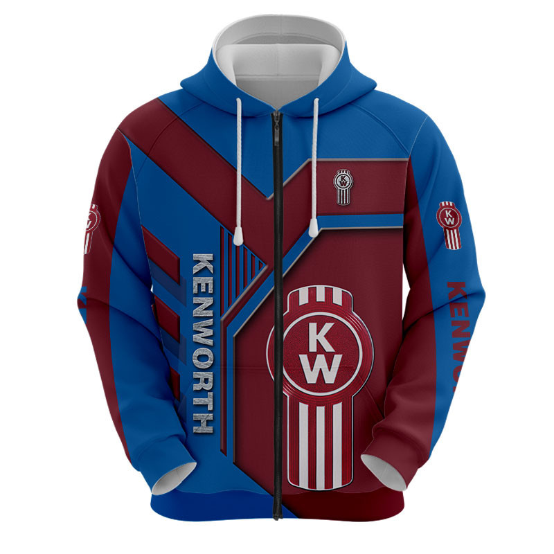 Sportswearmerch Kenworth Truck Personalized Fashion Zip Hoodie For Fan