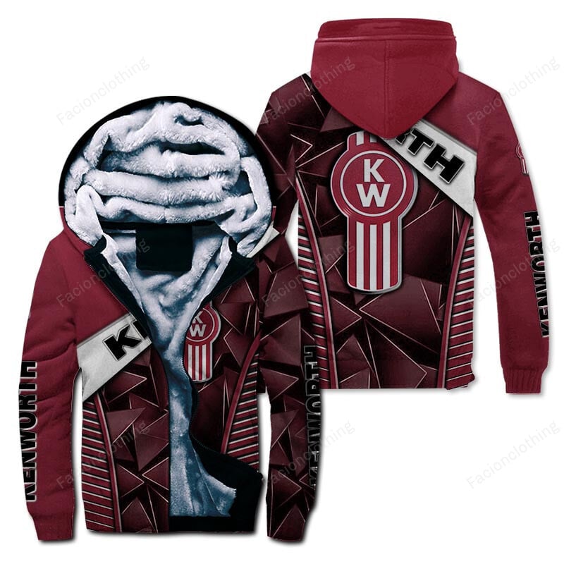 Sportswearmerch Kenworth Truck Personalized Zip Hoodie Velvet Hoodie For Fan