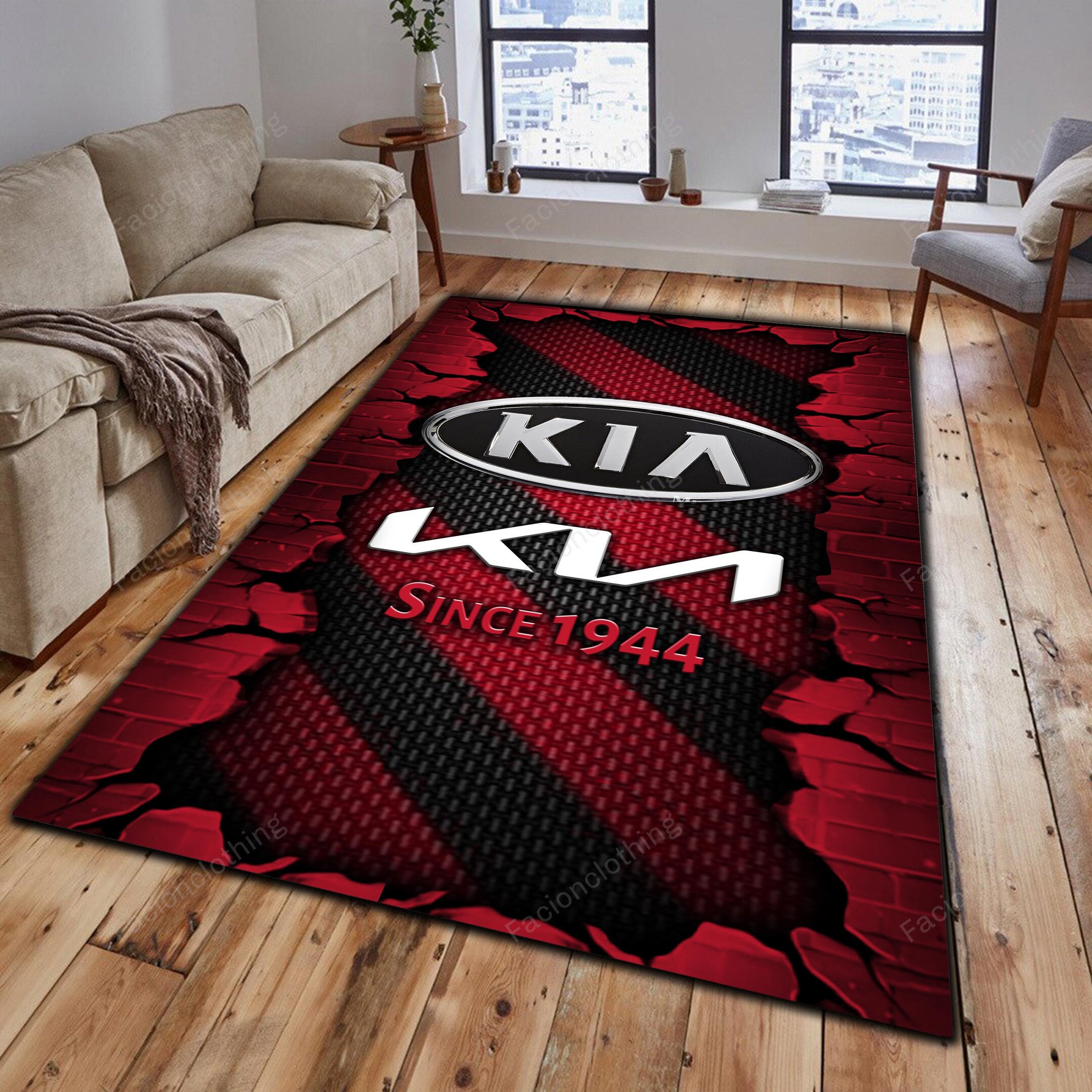 Sportswearmerch Kia Car Personalized Rug For Fan