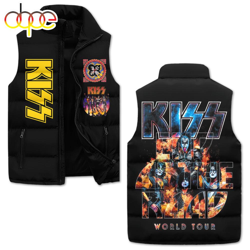 Sportswearmerch Kiss Band Music Personalized Sleeveless Puffer Jacket For Fan