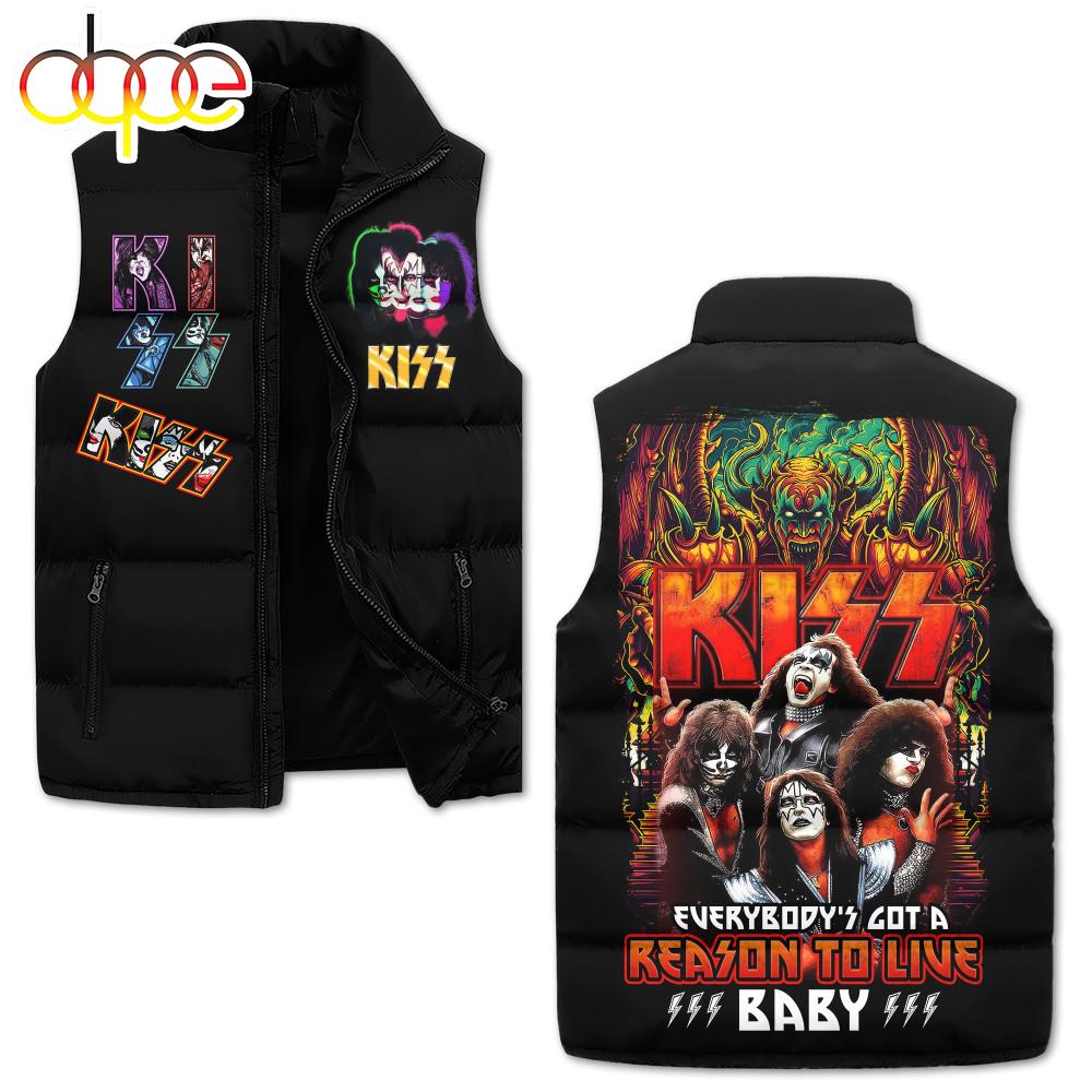 Sportswearmerch Kiss Band Music Personalized Sleeveless Puffer Jacket For Fan