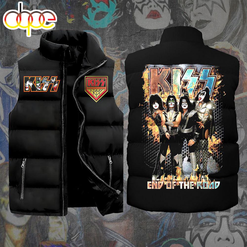 Sportswearmerch Kiss Band Music Personalized Sleeveless Puffer Jacket For Fan
