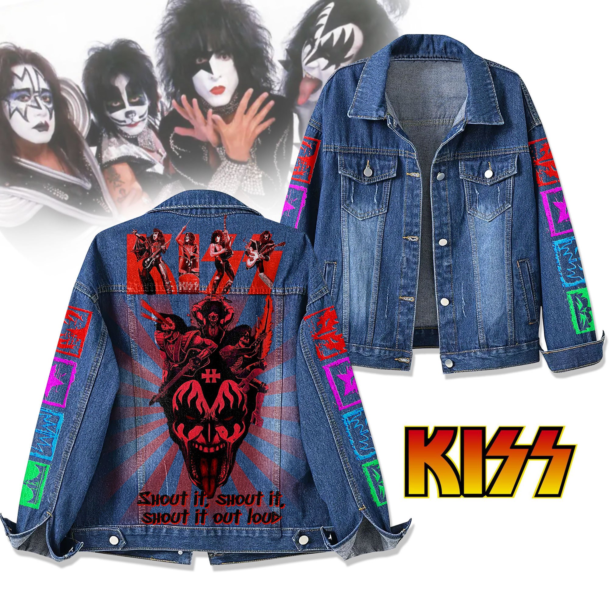 Sportswearmerch Kiss Denim Jacket Gift For Fans
