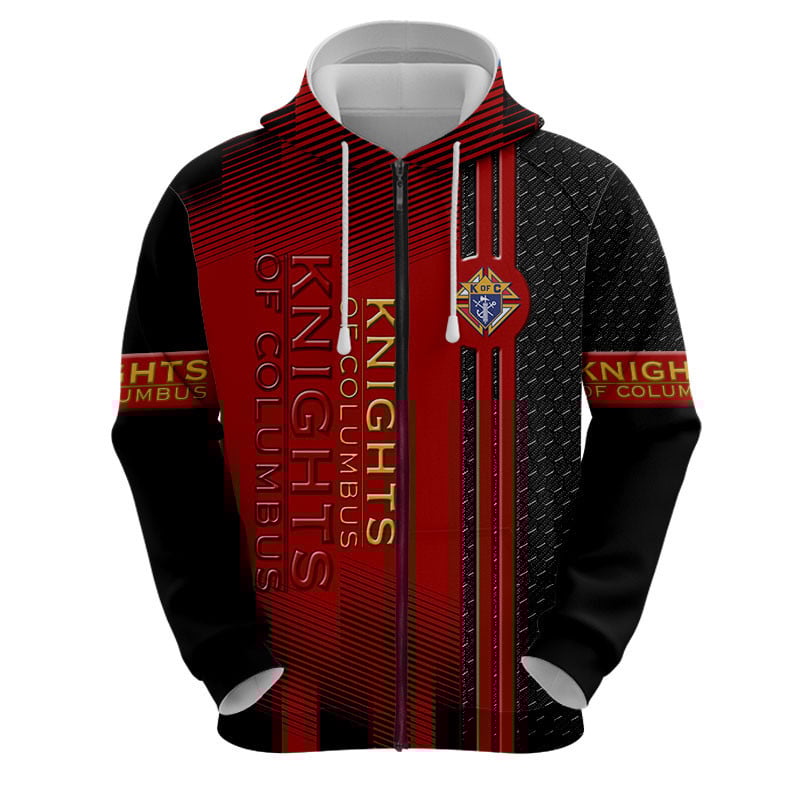 Sportswearmerch Knights Of Columbus Personalized Fashion Zip Hoodie For Fan
