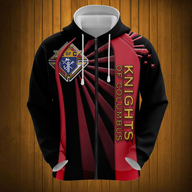 Sportswearmerch Knights Of Columbus Personalized Fashion Zip Hoodie For Fan
