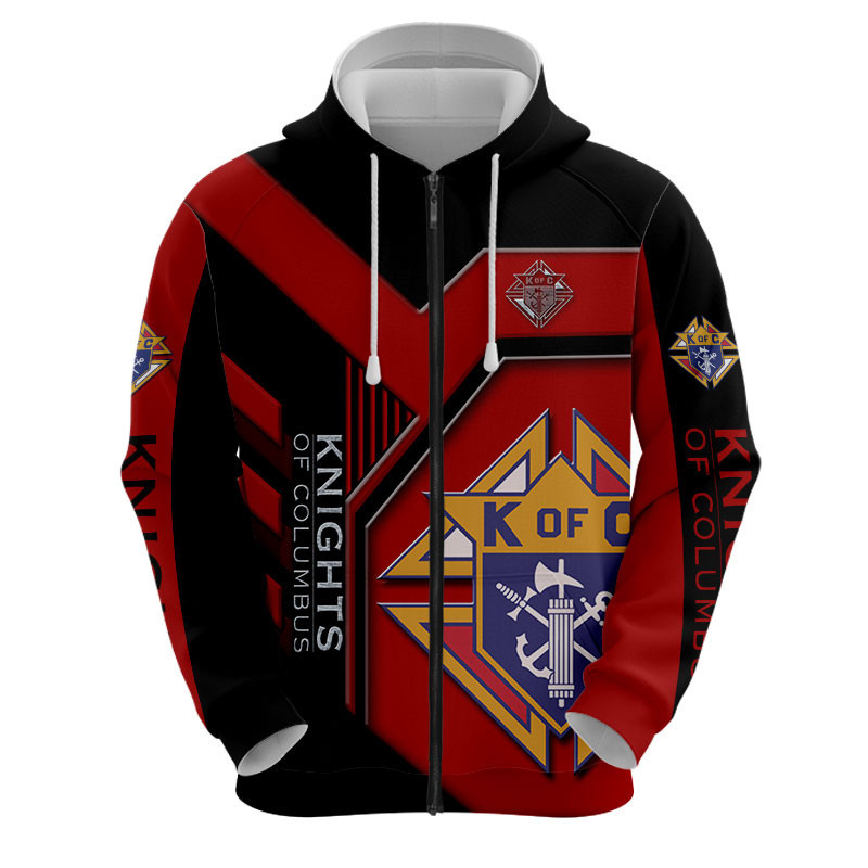 Sportswearmerch Knights Of Columbus Personalized Fashion Zip Hoodie For Fan