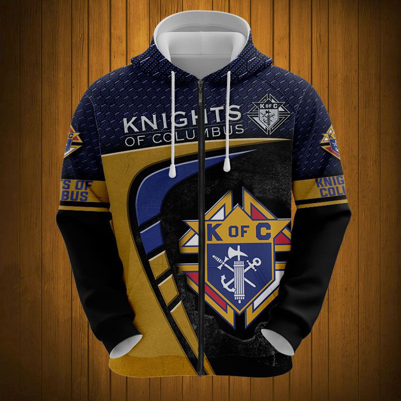 Sportswearmerch Knights Of Columbus Personalized Fashion Zip Hoodie For Fan
