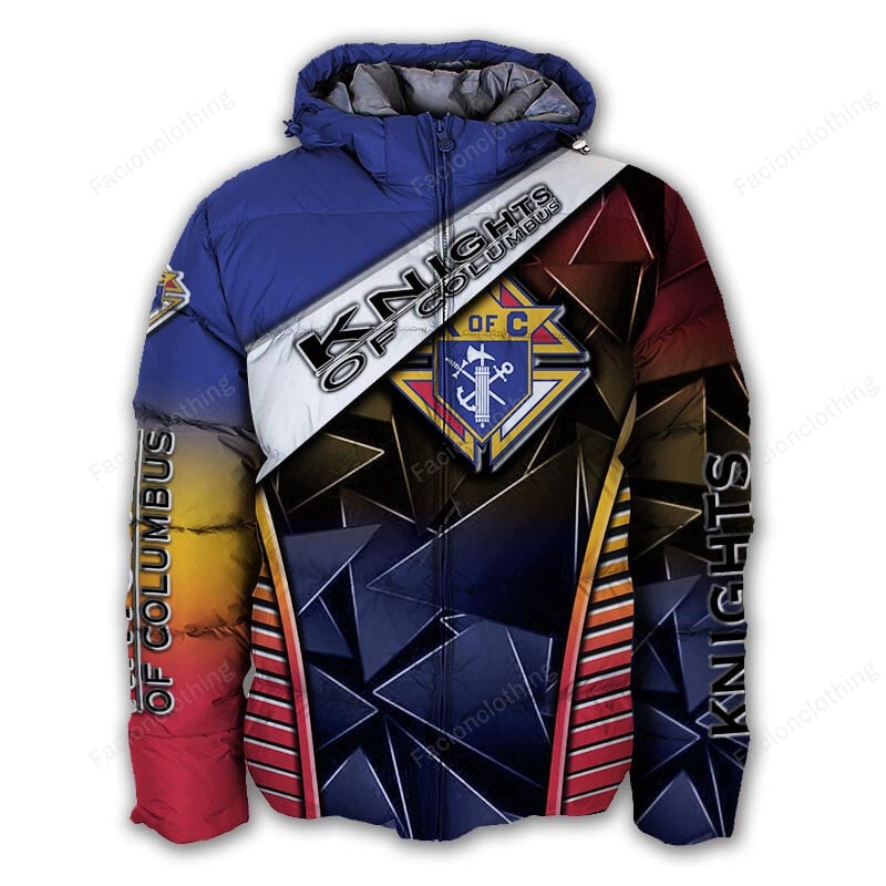 Sportswearmerch Knights Of Columbus Personalized Puffer Jacket For Fan