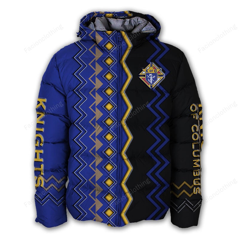 Sportswearmerch Knights Of Columbus Personalized Puffer Jacket For Fan