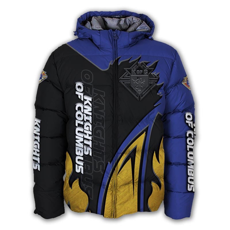 Sportswearmerch Knights Of Columbus Personalized Puffer Jacket For Fan