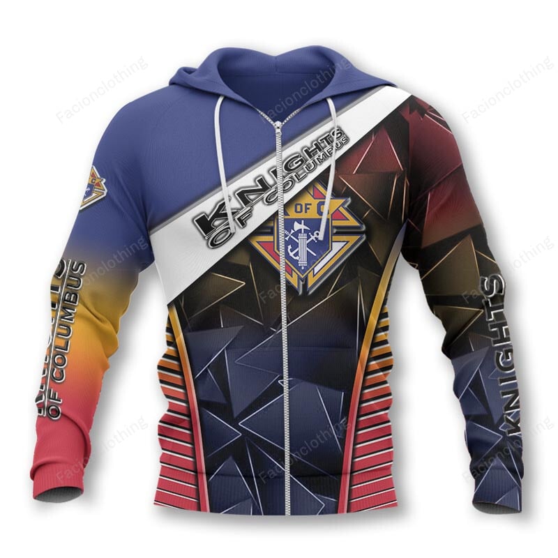 Sportswearmerch Knights Of Columbus Personalized Zip Hoodie For Fan