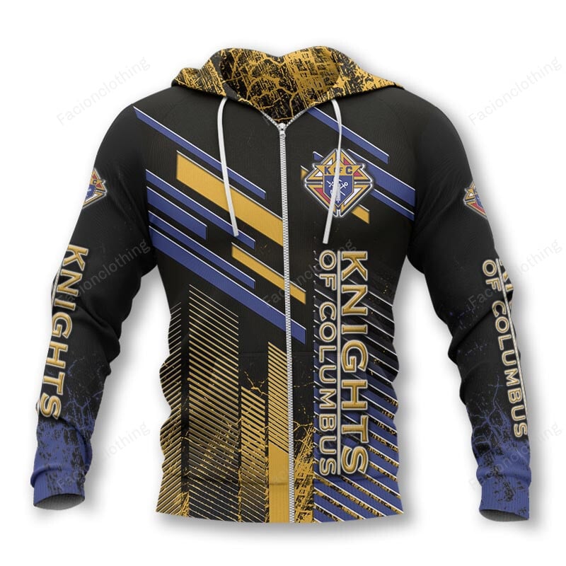 Sportswearmerch Knights Of Columbus Personalized Zip Hoodie For Fan