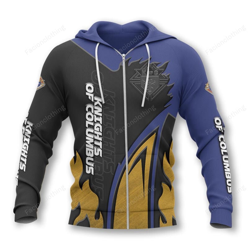 Sportswearmerch Knights Of Columbus Personalized Zip Hoodie For Fan