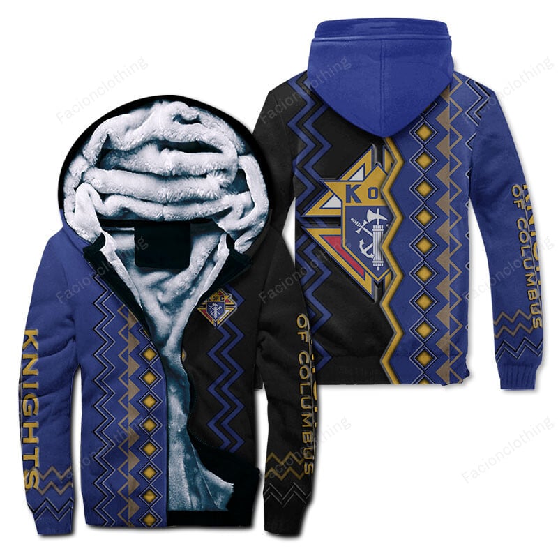 Sportswearmerch Knights Of Columbus Personalized Zip Hoodie Velvet Hoodie For Fan