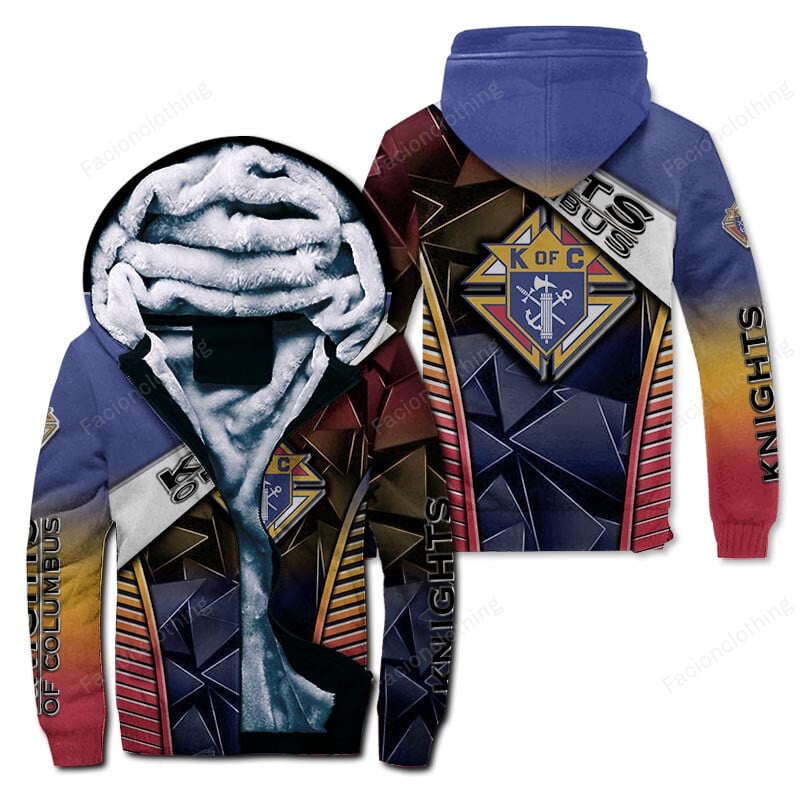 Sportswearmerch Knights Of Columbus Personalized Zip Hoodie Velvet Hoodie For Fan