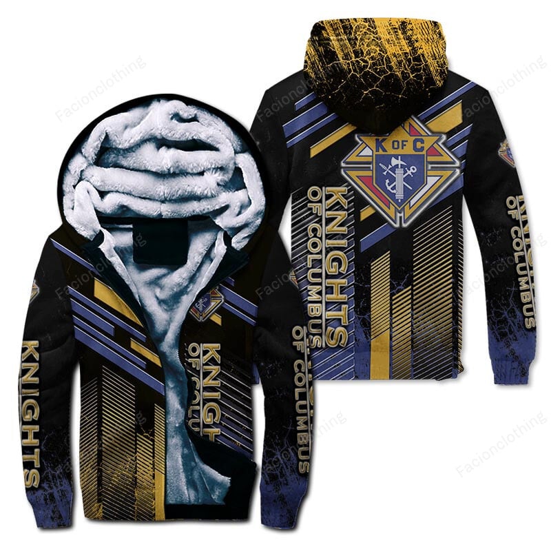 Sportswearmerch Knights Of Columbus Personalized Zip Hoodie Velvet Hoodie For Fan