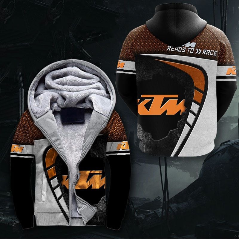 Sportswearmerch KTM Personalized Fashion Fleece Zip Hoodie Jacket For Fan