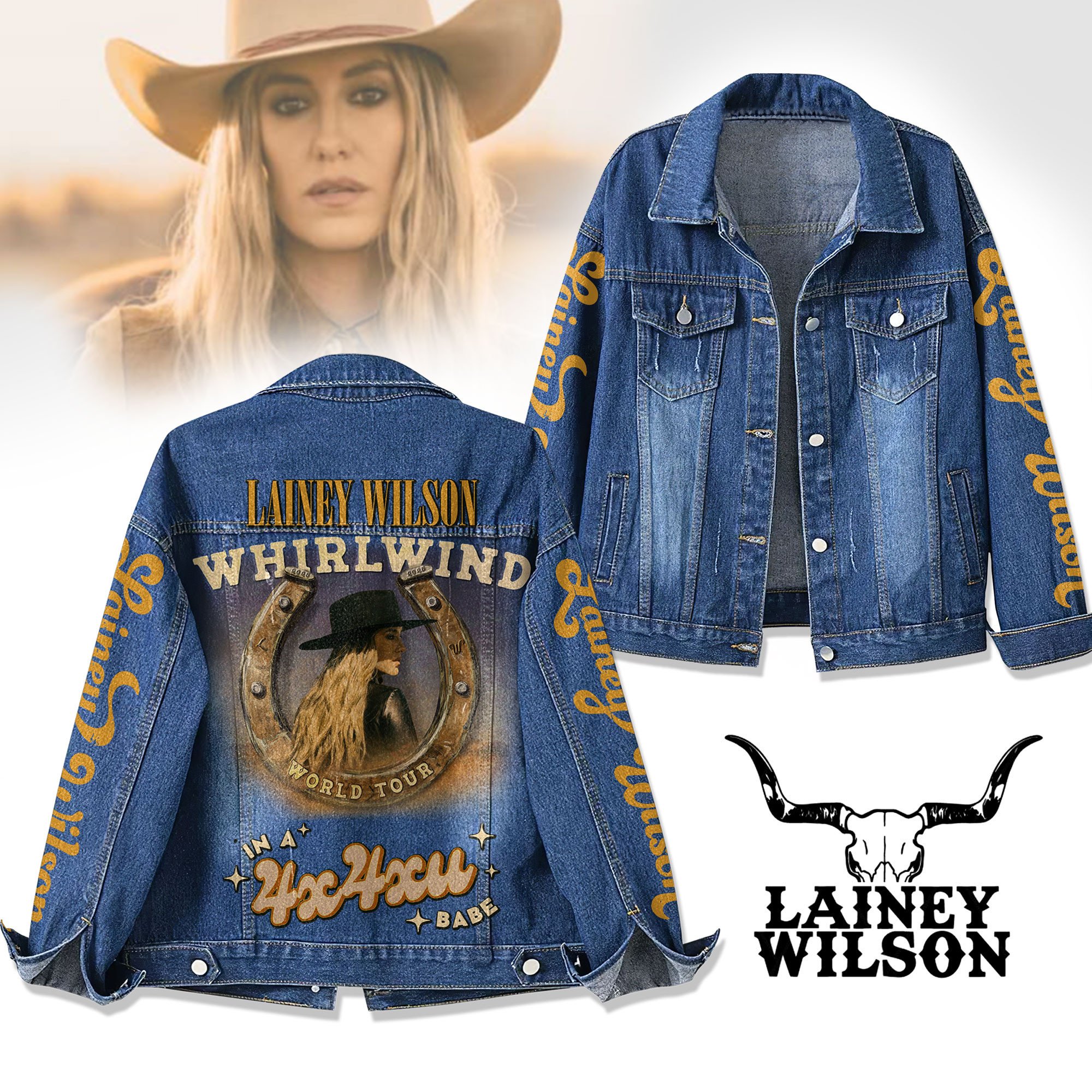 Sportswearmerch Lainey Wilson Denim Jacket Gift For Fans
