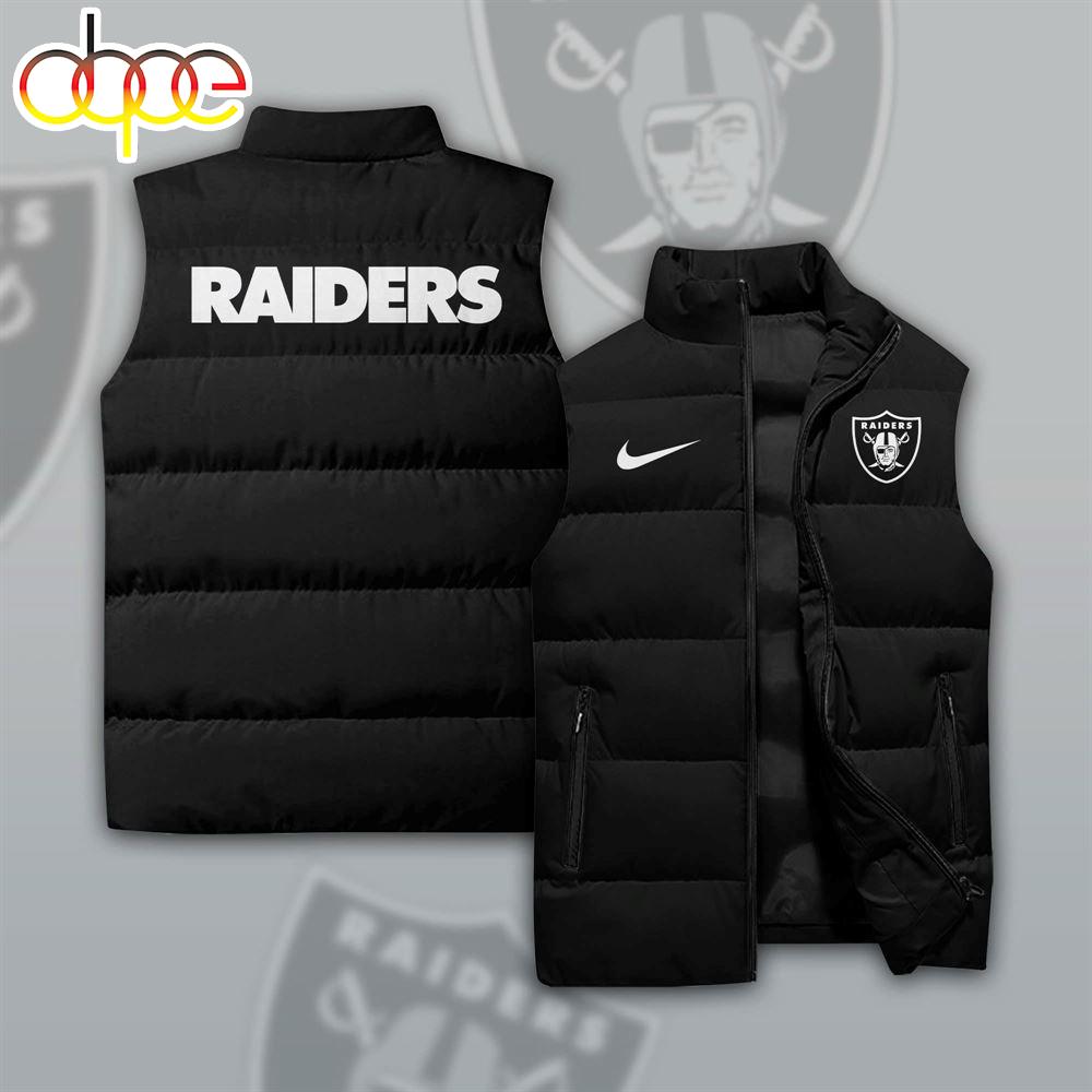 Sportswearmerch Las Vegas Raiders NFL 2024 Personalized Sleeveless Puffer Jacket For Fan