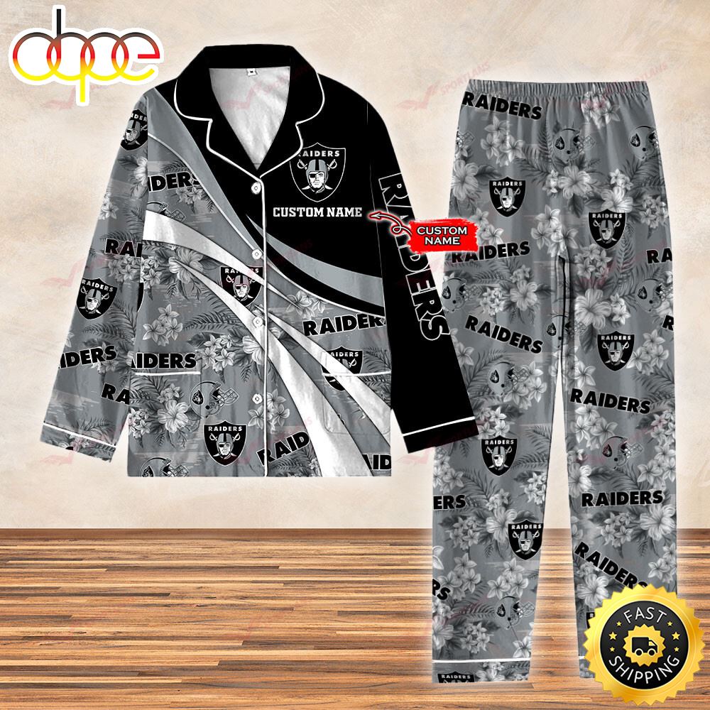 Sportswearmerch Las Vegas Raiders NFL 3D Personalized Christmas Personalized Pajamas For Fan