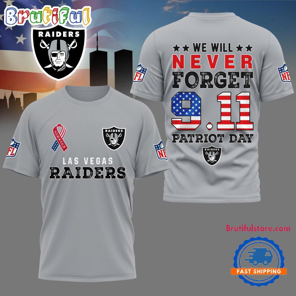 Sportswearmerch Las Vegas Raiders NFL And We Will Never Forget 9 11 Patriot Day T-Shirt For Fan