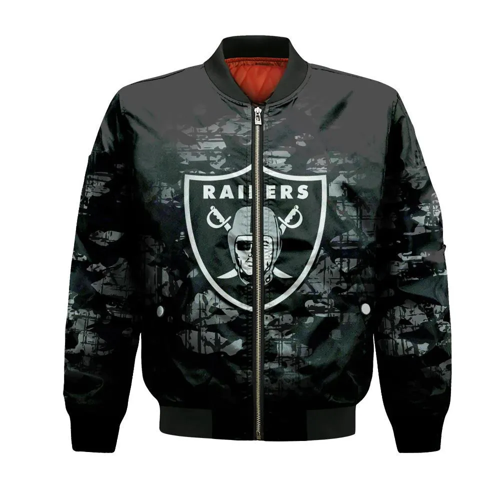 Sportswearmerch Las Vegas Raiders NFL Bomber Jacket Camouflage Vintage For Fan