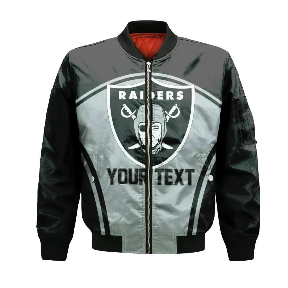 Sportswearmerch Las Vegas Raiders NFL Bomber Jacket Curve For Fan