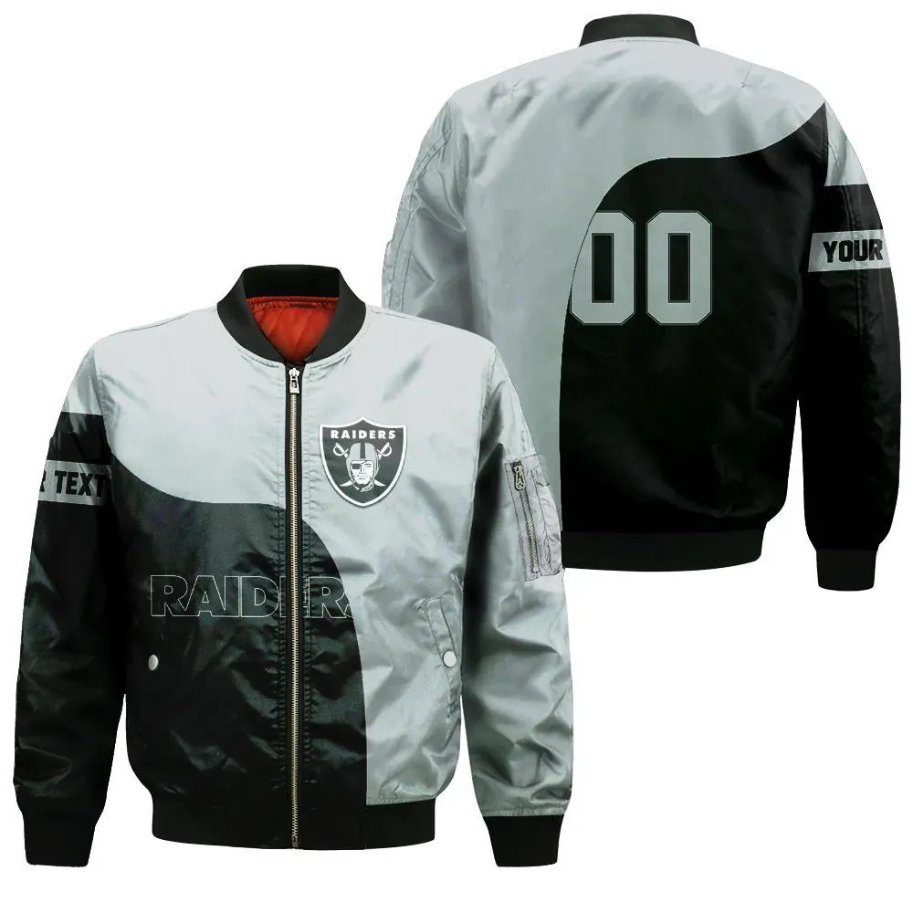 Sportswearmerch Las Vegas Raiders NFL Bomber Jacket Curve Style For Fan