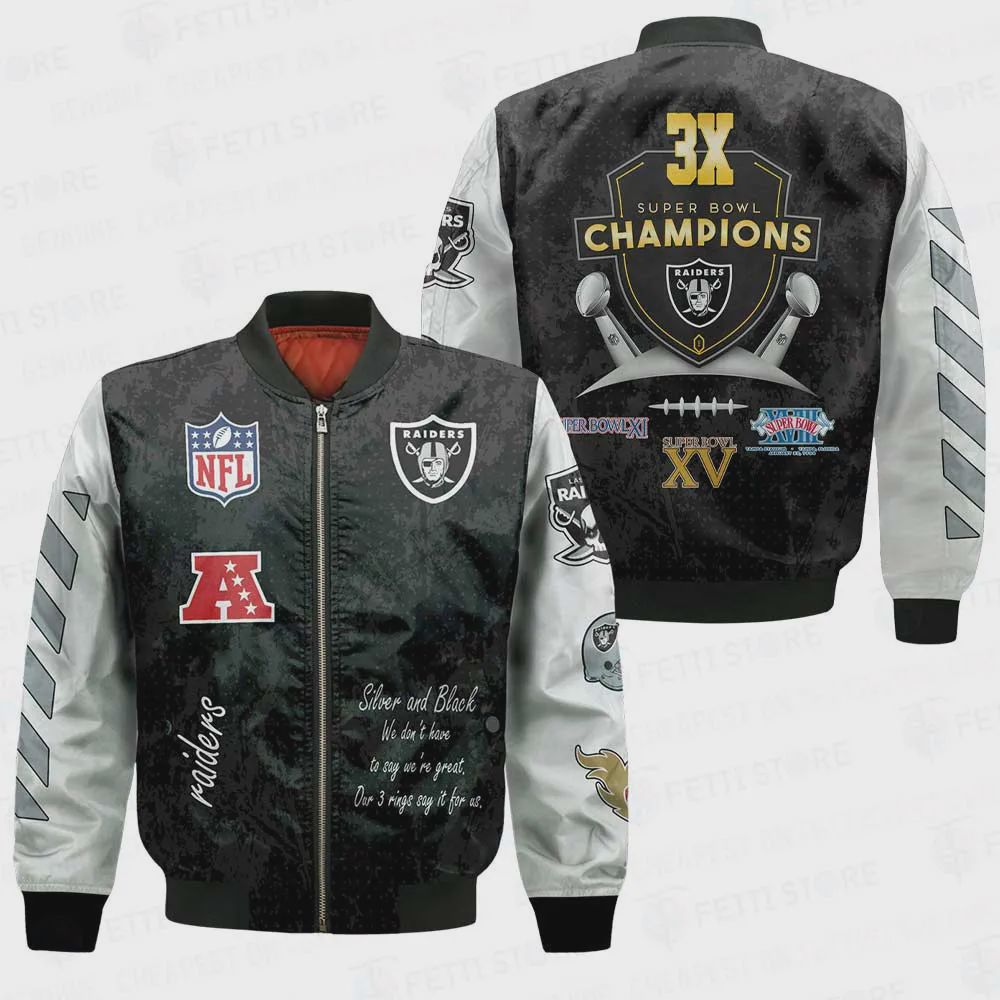 Sportswearmerch Las Vegas Raiders NFL Bomber Jacket For Fan