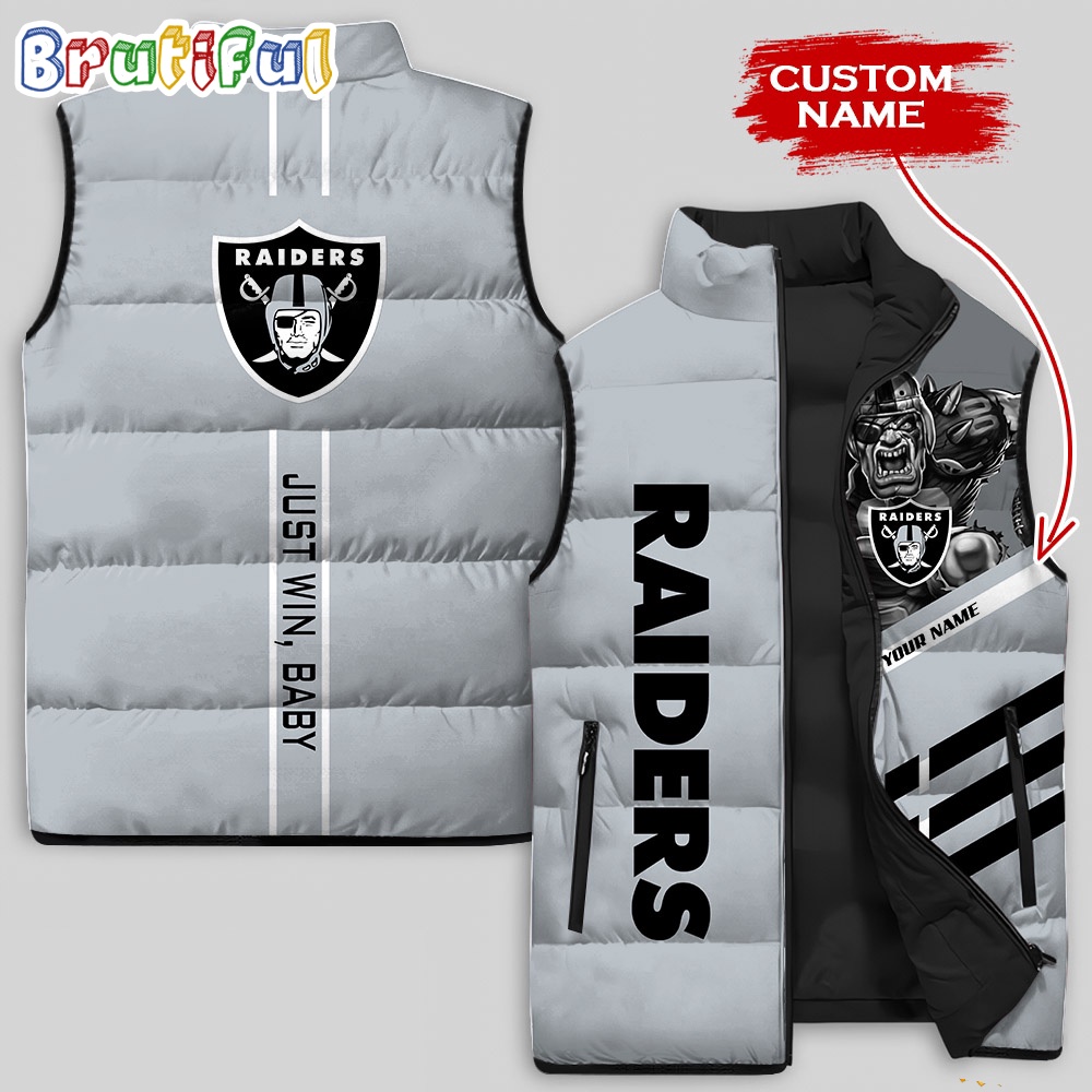 Sportswearmerch Las Vegas Raiders NFL Damn Right Sleeveless Down Puffer Jacket For Fan