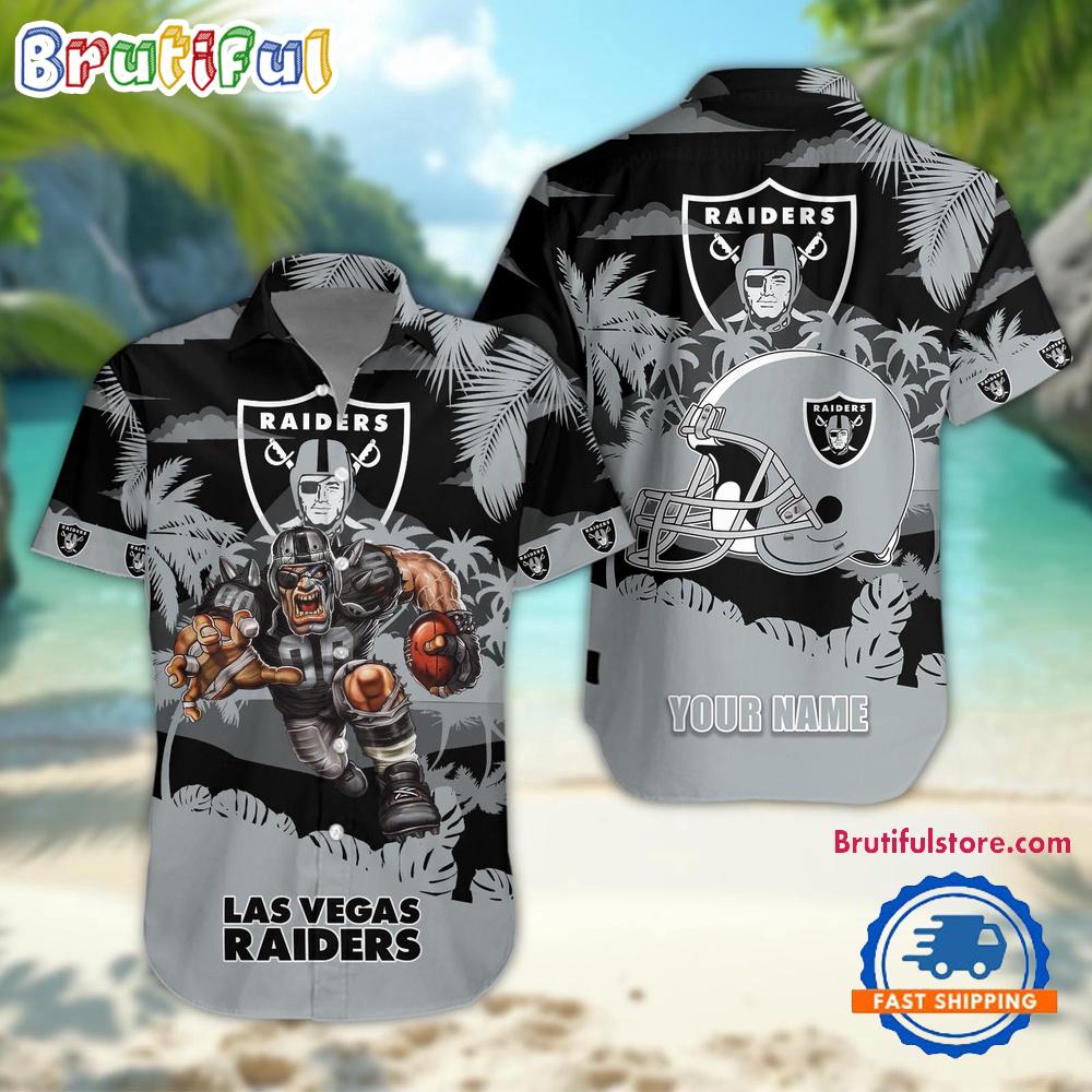Sportswearmerch Las Vegas Raiders NFL Football Mascot Summer Personalized Hawaiian Shirt For Fan