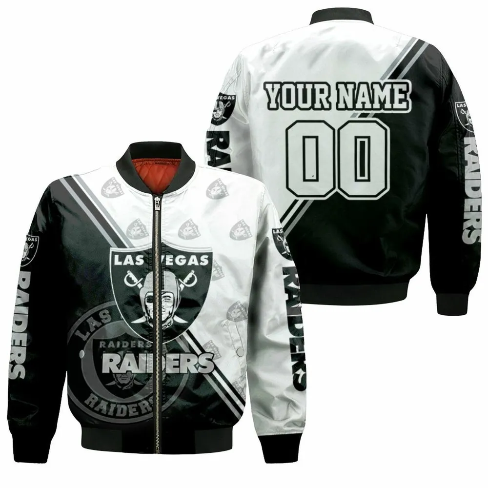 Sportswearmerch Las Vegas Raiders NFL For Fan Pattern Bomber Jacket For Fan