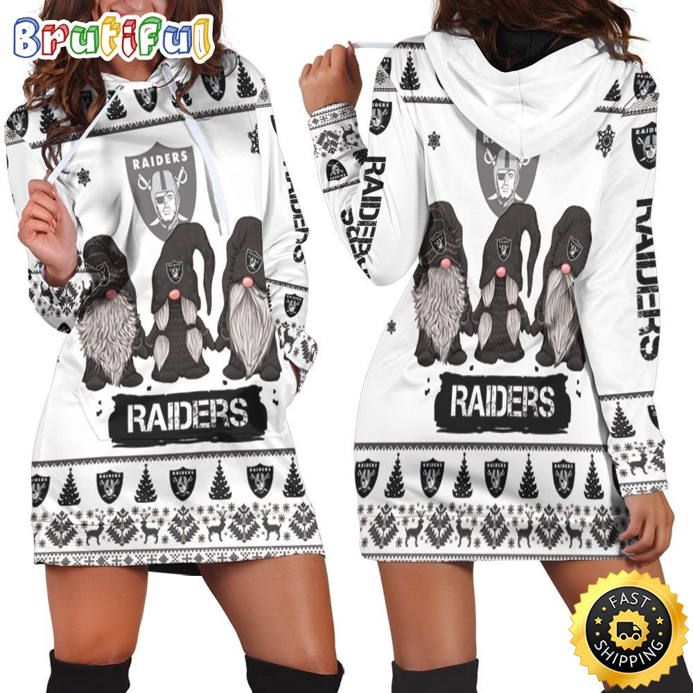 Sportswearmerch Las Vegas Raiders NFL Gnomes Hoodie Dress For Fan