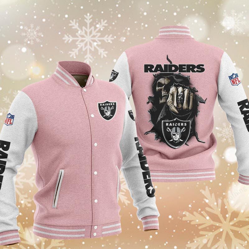 Sportswearmerch Las Vegas Raiders NFL Personalized Baseball Jacket For Fan