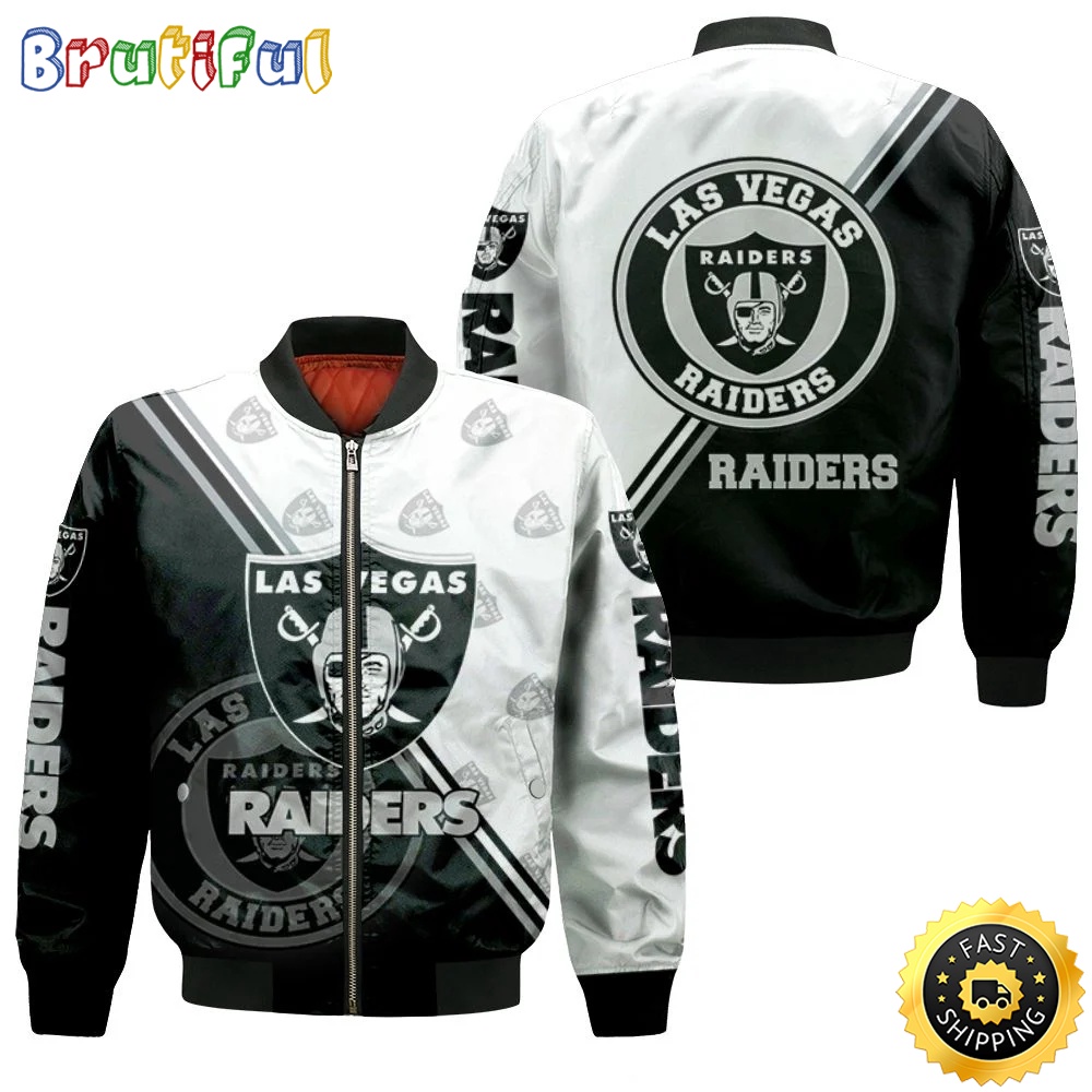 Sportswearmerch Las Vegas Raiders NFL Personalized Bomber Jacket For Fan
