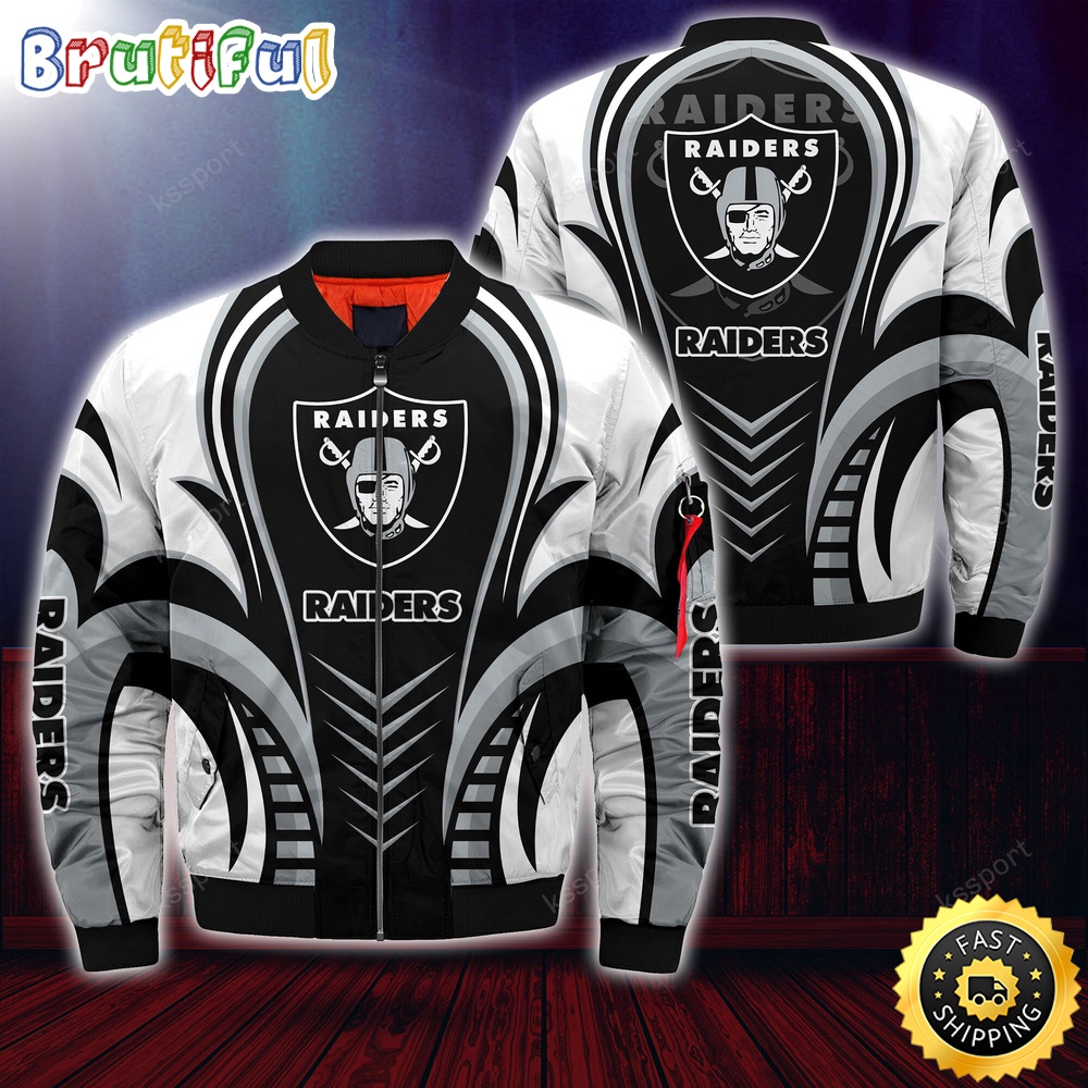 Sportswearmerch Las Vegas Raiders NFL Personalized Bomber Jacket For Fan