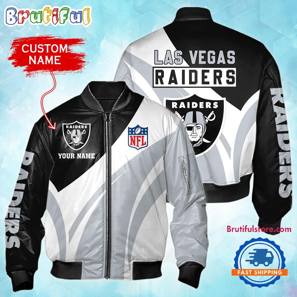 Sportswearmerch Las Vegas Raiders NFL Personalized Bomber Jacket For Fan