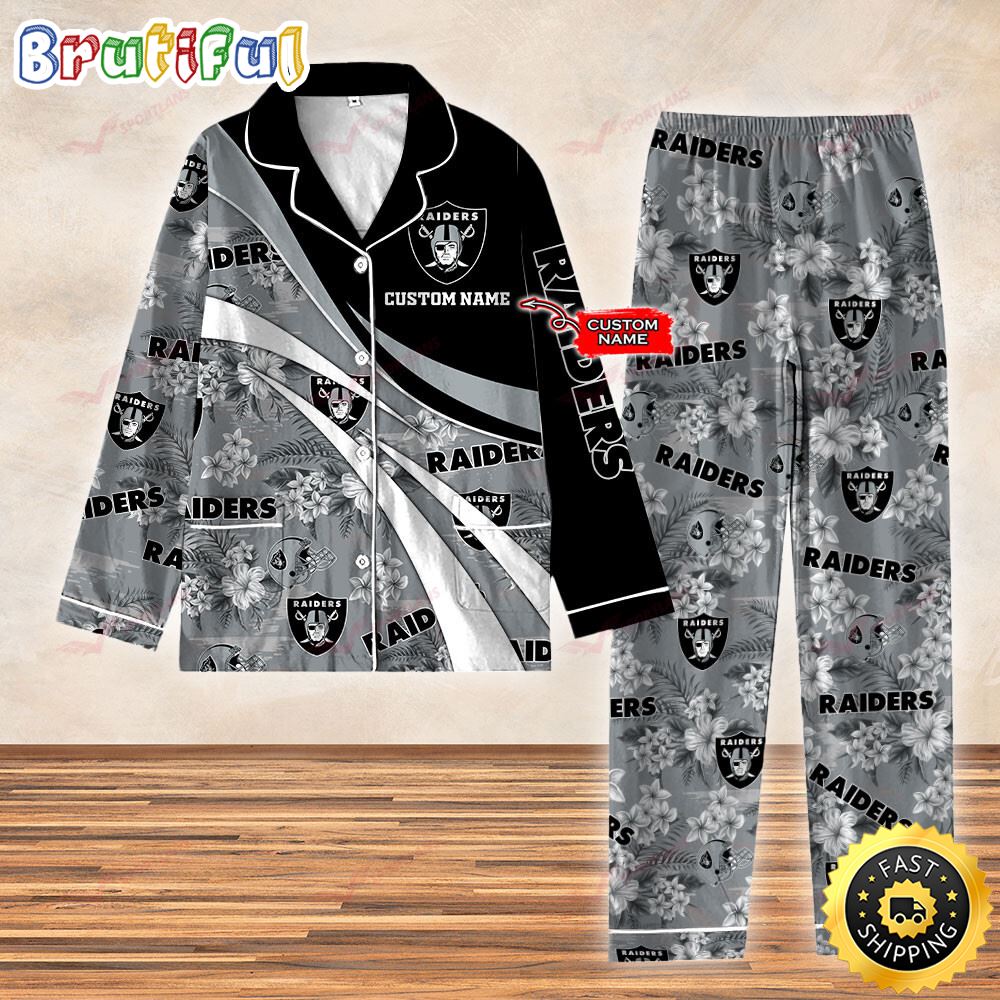 Sportswearmerch Las Vegas Raiders NFL Personalized Pajamas Set For Fan