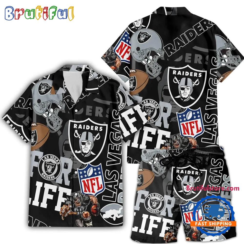 Sportswearmerch Las Vegas Raiders NFL Personalized Set Short Set For Fan