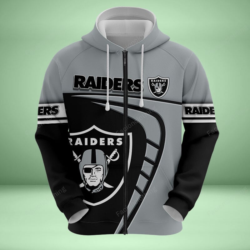 Sportswearmerch Las Vegas Raiders NFL Personalized Zip Hoodie For Fan