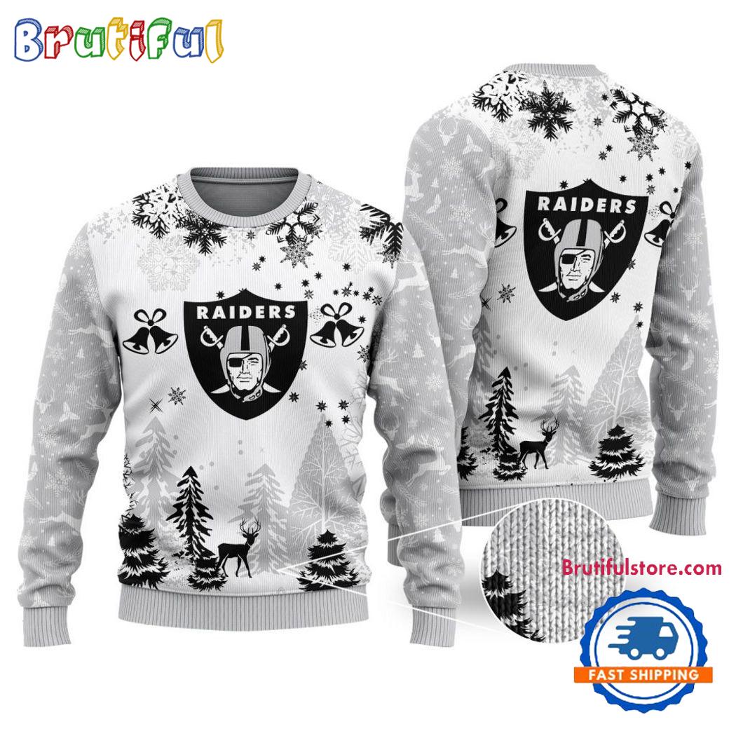 Sportswearmerch Las Vegas Raiders NFL Xmas Tree Christmas Sweater For Fan