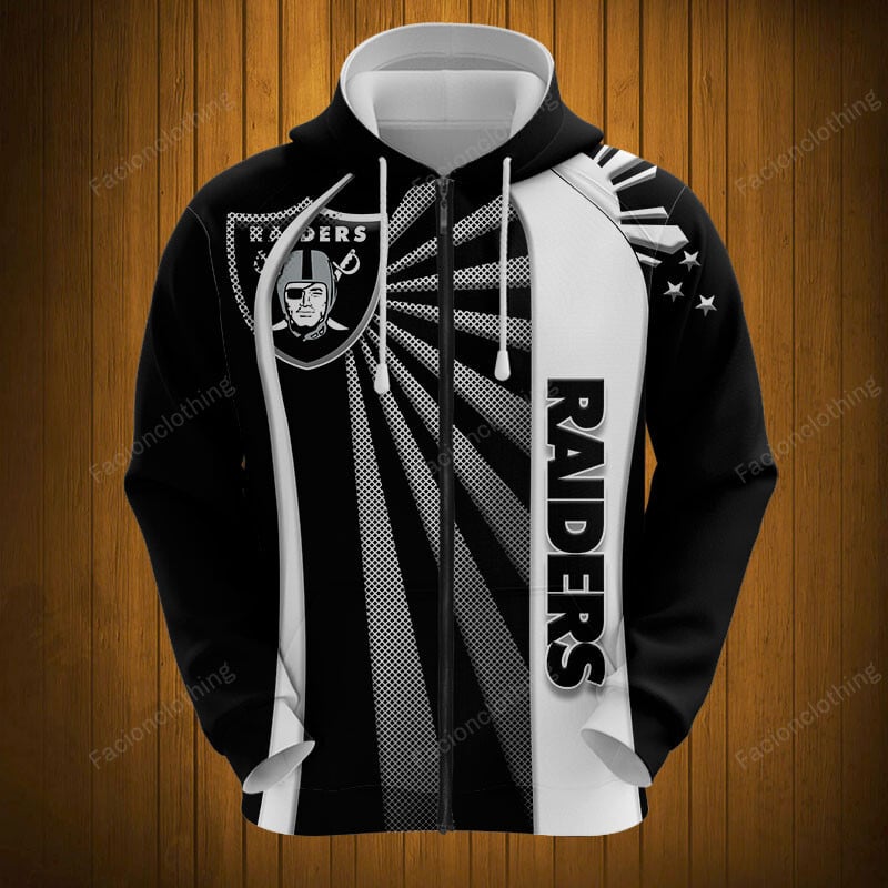 Sportswearmerch Las Vegas Raiders NFL Zip Hoodie Personalized For Fan
