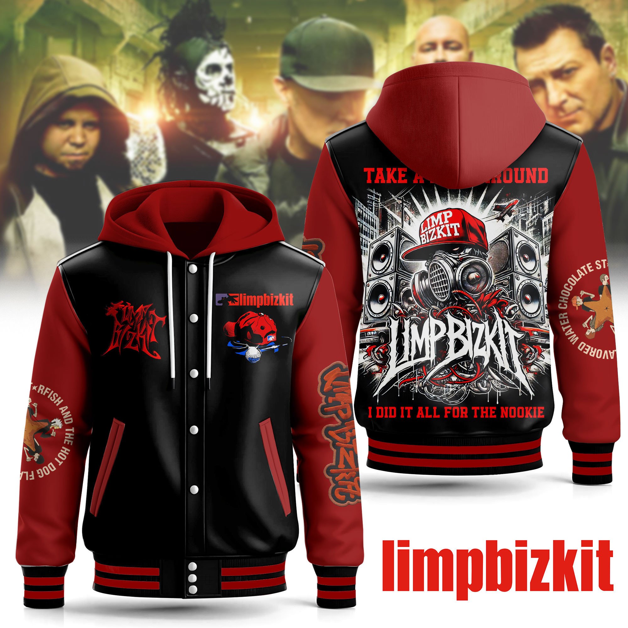 Sportswearmerch Limp Bizkit Hooded Baseball Jacket Gift For Fan