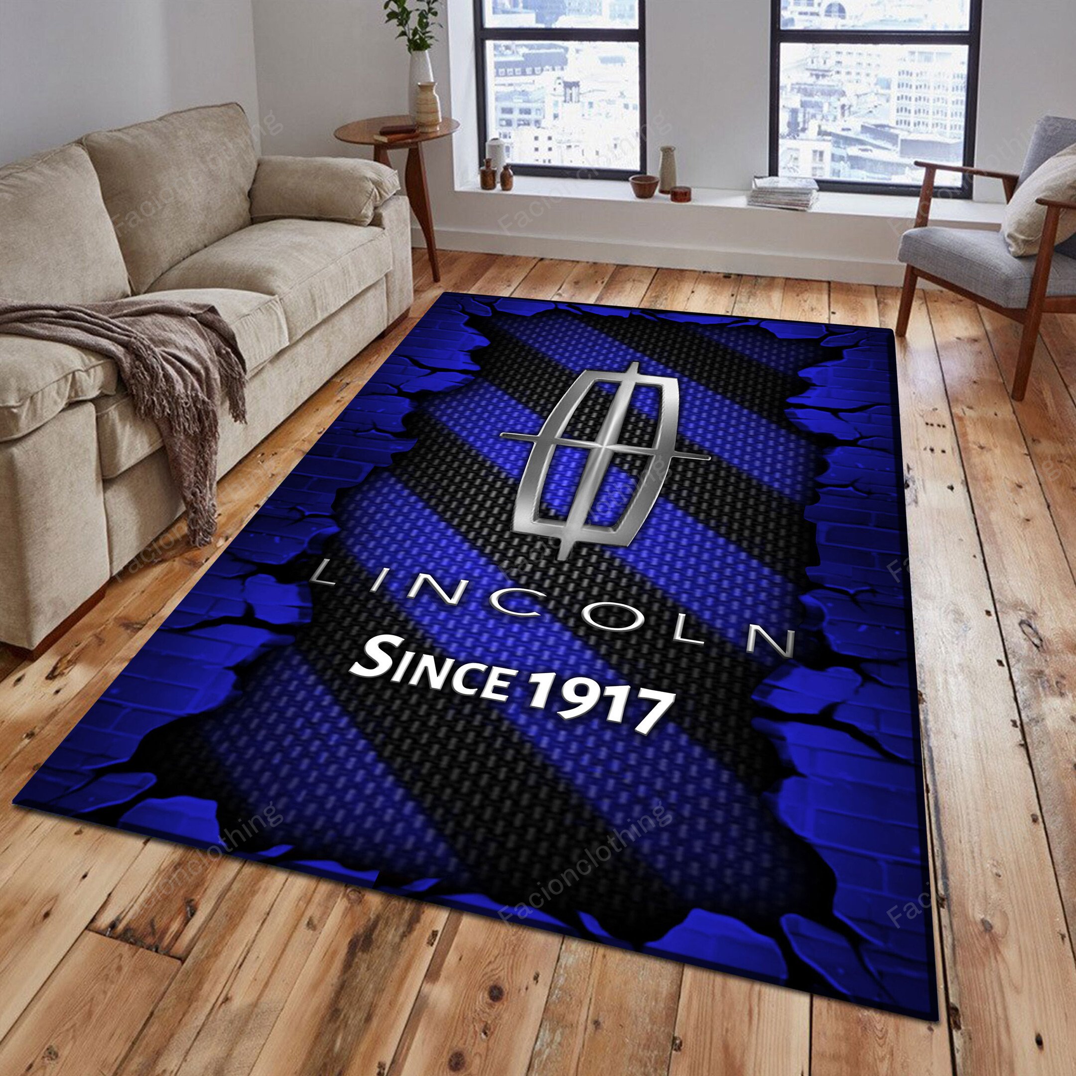 Sportswearmerch Lincoln Car Personalized Rug For Fan
