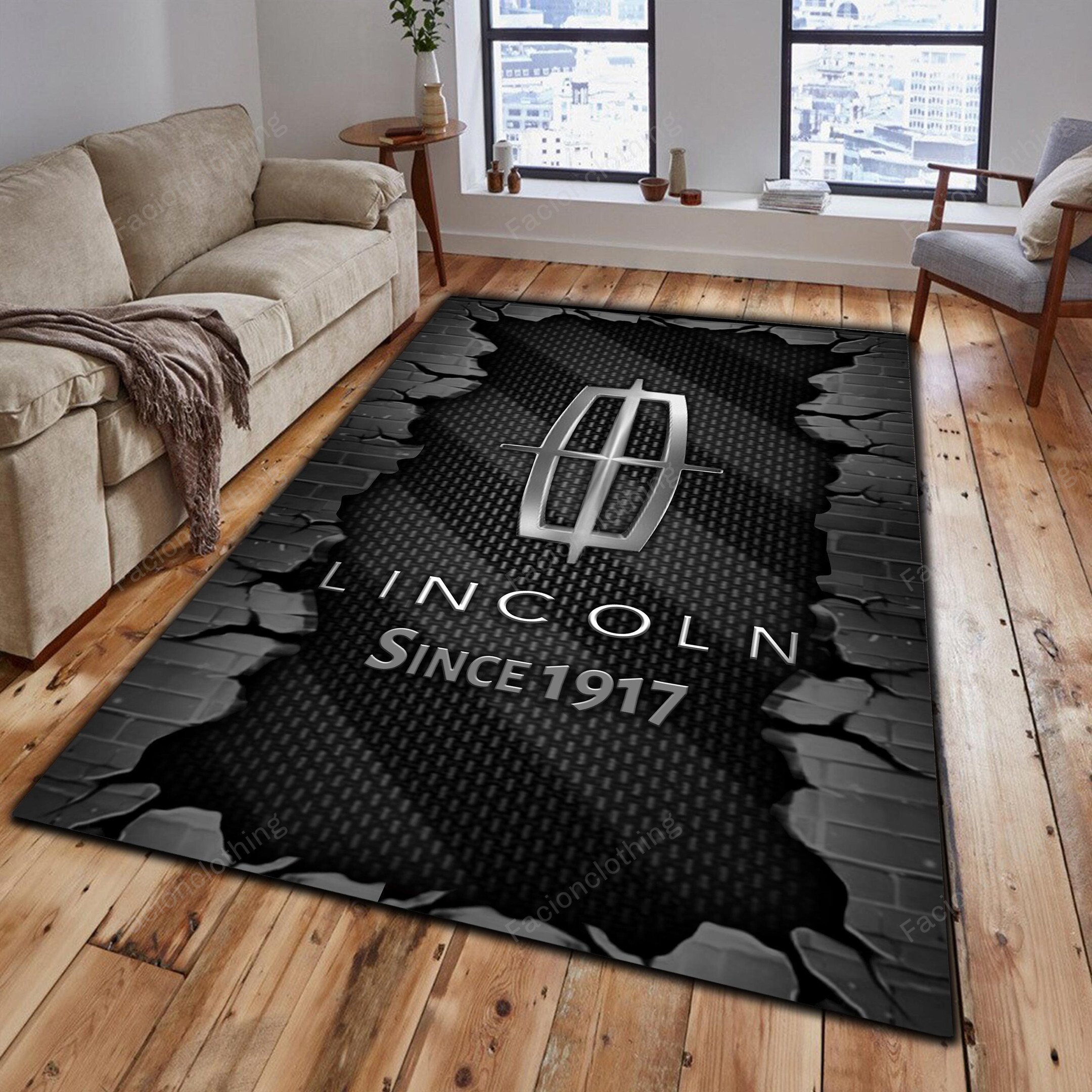 Sportswearmerch Lincoln Car Personalized Rug For Fan